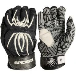 2023 Spiderz HYBRID Batting Gloves: Black/White