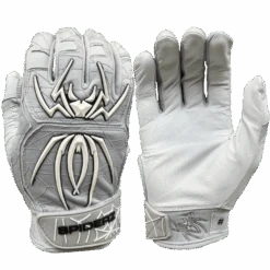 2022 Spiderz ENDITE Batting Gloves: Grey And White