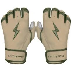 Bruce Bolt Premium Pro Military Series Short Cuff Batting Gloves: Beige