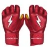 Bruce Bolt PREMIUM PRO Long Cuff Batting Gloves: Red